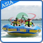 Sealed Towable 4 Person Inflatable Boats Yellow / Blue Rolling Donut Boat