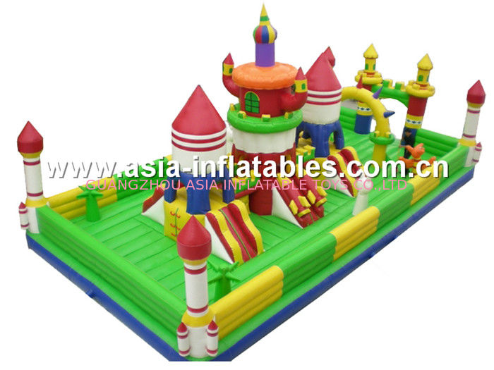 Giant Jungle Funcity / Inflatable Animal Fun City For Children Park Games
