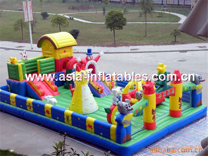 Outdoor Inflatable Soft Play Park / Inflatable Funcity For Sale
