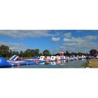 1500D Waterproof 250 People Inflatable Wipeout Course With TUV Certificate