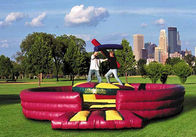 Red Outdoor Inflatable Amusement Park With Sealed Gladiator Duel Arena