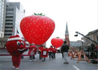 Advertising Inflatables Strawberry Character Balloon Giant Fruits Flying Ball