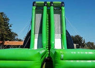 Colorful Giant Inflatable Slide With Double Lanes / Adult Water Wave Slide
