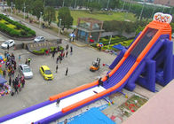 Large And Long Inflatable Triangle Dry And Wet Slide With 0.55 mm PVC Tarpaulin
