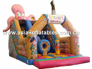 Customized Inflatable Slide In Pirate Ship And Octops Shape For Kids