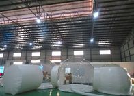 CE EN14960 Three Rooms Glamping Tent , Inflatable Bubble Lodge Tent With Metal Tunnel