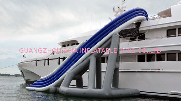 PVC floating Inflatable Water Sports , Curved Yacht Slide Waterproof
