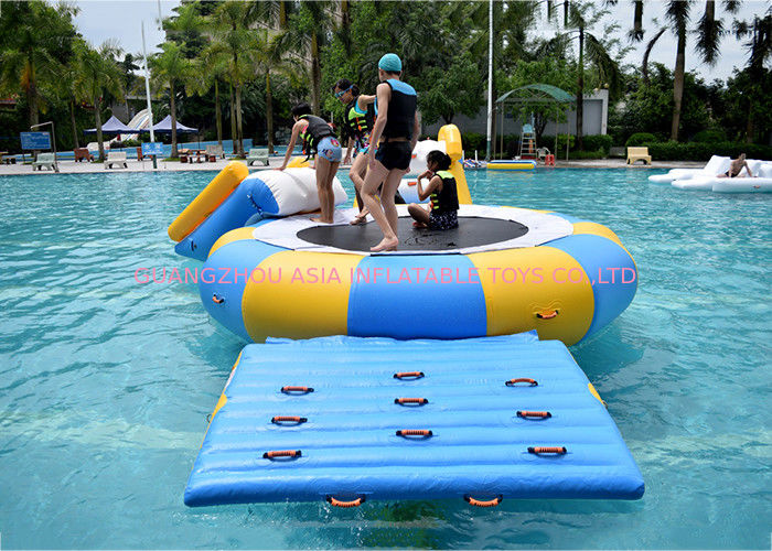 China Inflatable Water Trampoline Water Sport Toys , Inflatable Water Games