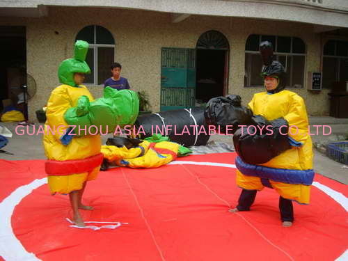Pvc Tarpaulin Inflatable Sumo Costume , Inflatable Amusement Park