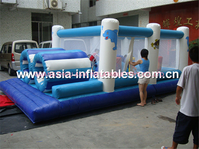 Inflatable Obstacle Challenges Course Combo With Bouncey Castle