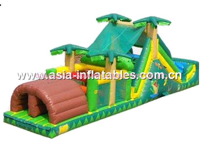 Green Obstacle, Inflatable Challenge Track For Children Amusement