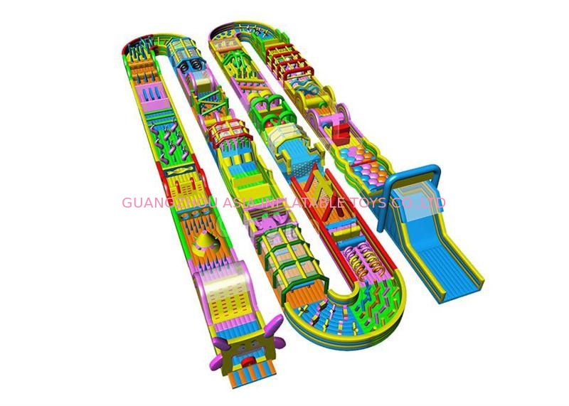 Custom Indoor Outdoor 5K Run Inflatable Obstacle Course For Kids