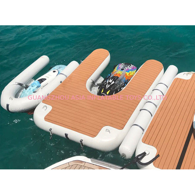 Reinforced Grab Handles Drop Stitch Inflatable Jet Ski Dock For Boat