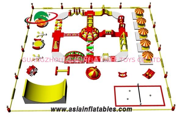 Customized Color kids Inflatable Water Park For Sports Arenas