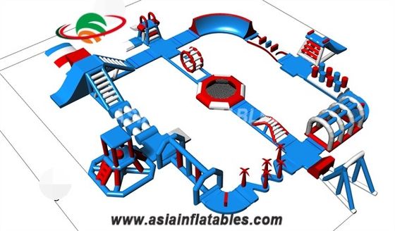 청색은 30M 0.6 밀리미터 PVC 부풀게할 수 있는 워터 파크를 공동 출자합니다